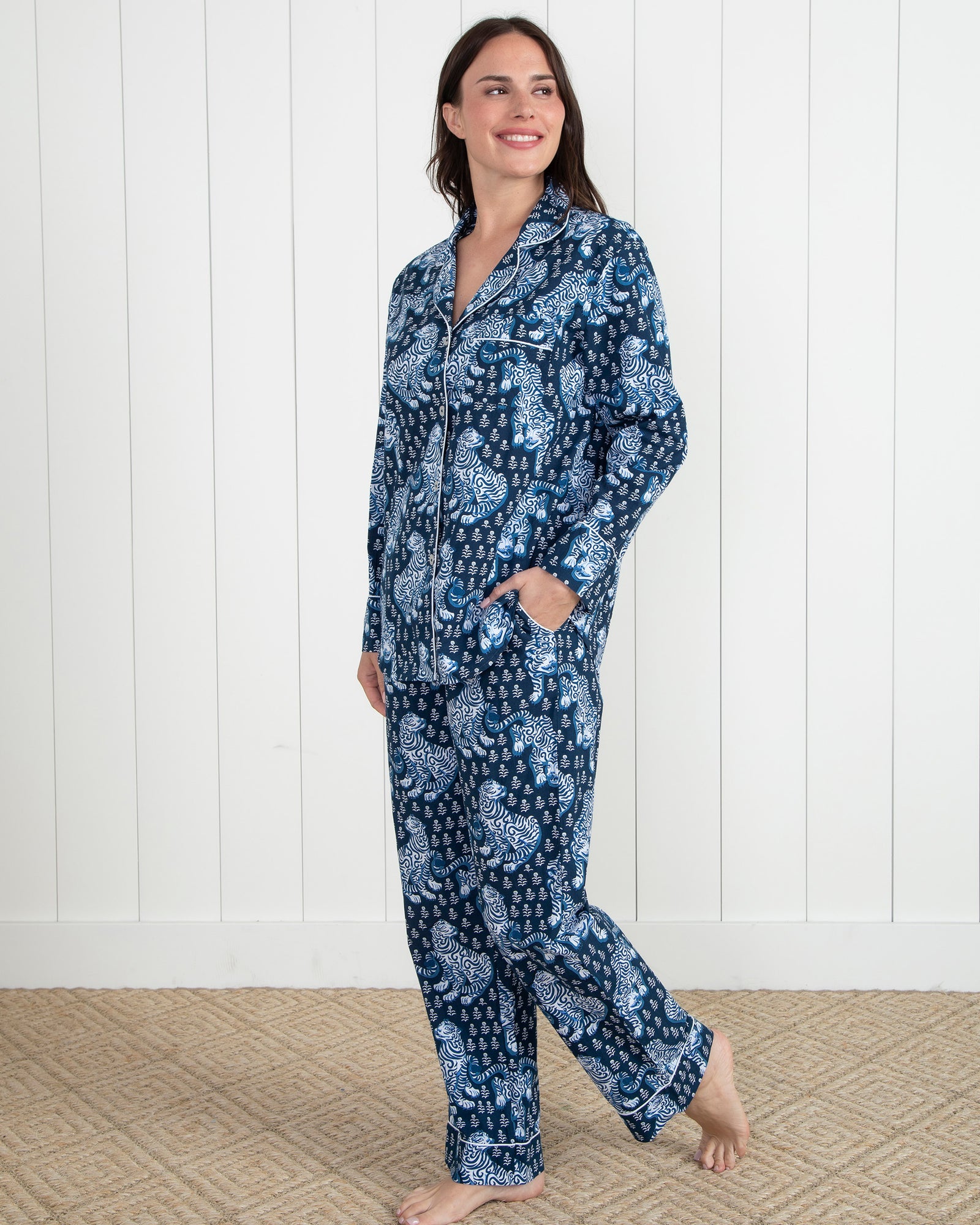 Tiger Queen - Long PJ Set - Navy - Printfresh