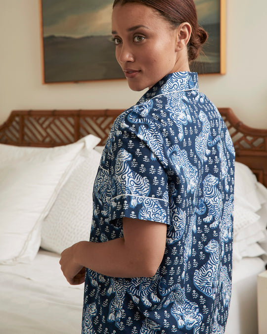 Tiger Queen - Petite Short Sleep Set - Navy - Printfresh