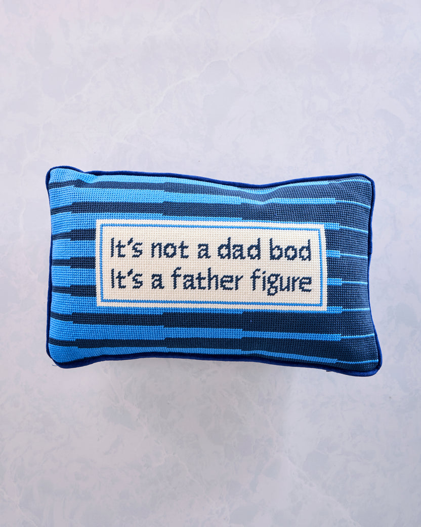 Blue Multi - Father Figure Needlepoint Pillow - Furbish Studio