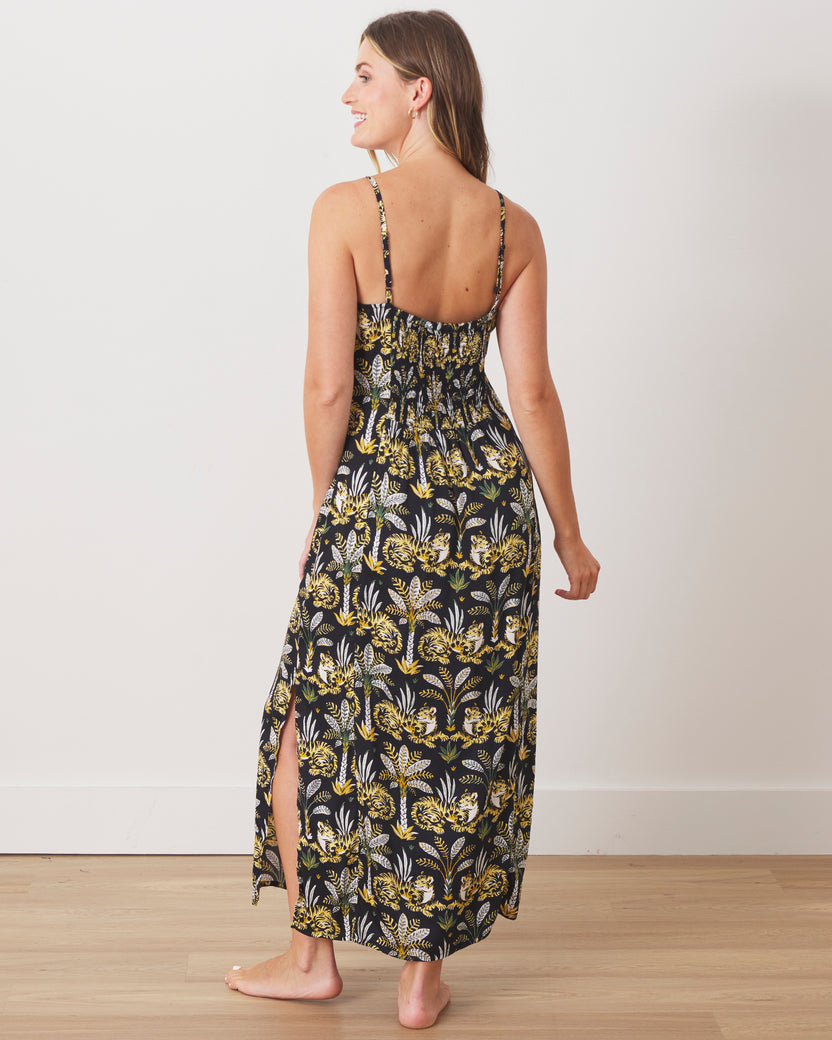 Untamed Tiger - Eco Satin Chic to Sleep Nightie - Gold Ink - Printfresh