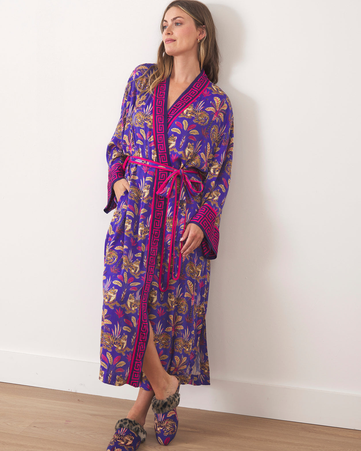 Untamed Tiger - Satin Robe - Grape Soda - Printfresh