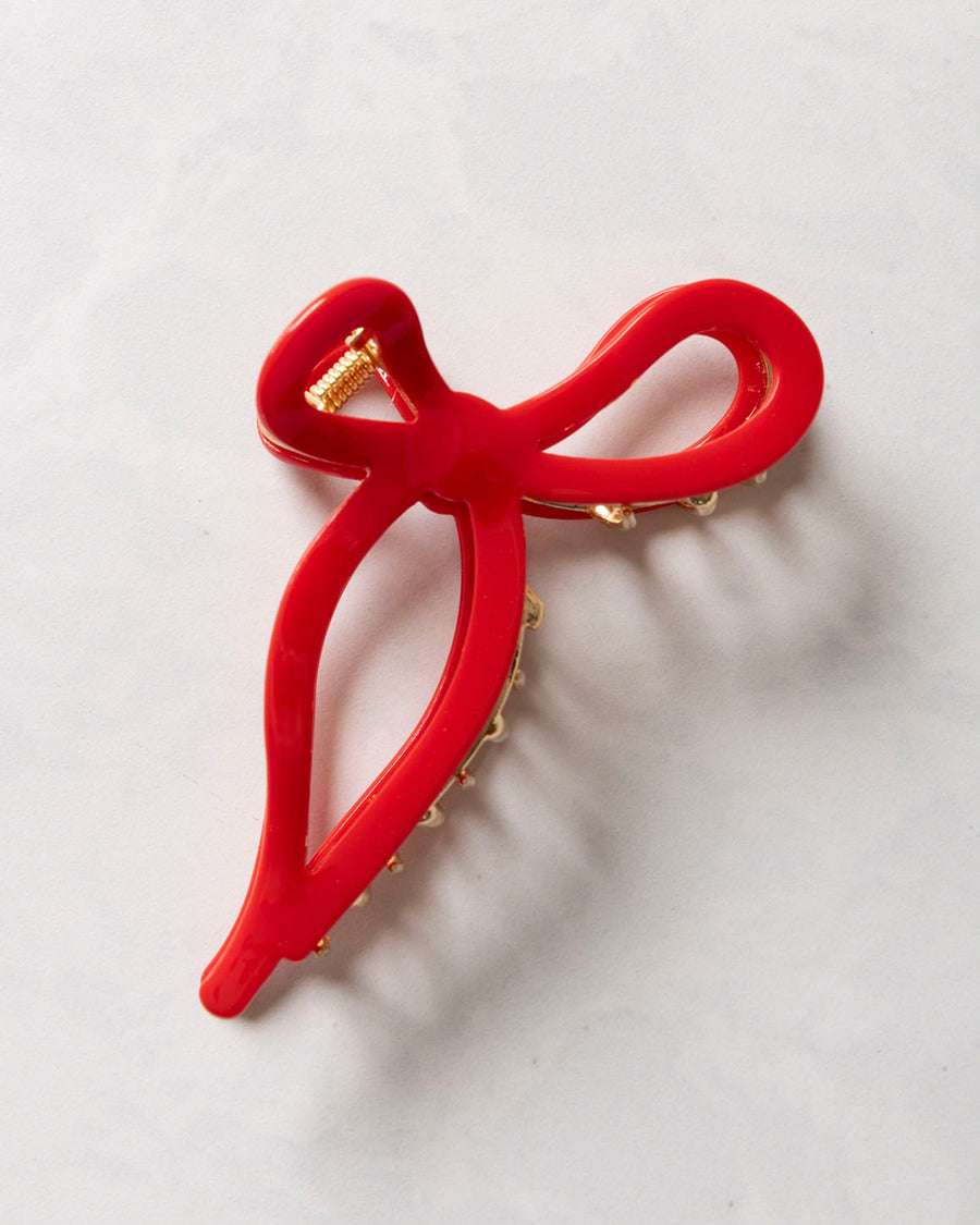 Red - Ballet Bow Acetate Claw Clip - Solar Eclipse - Printfresh