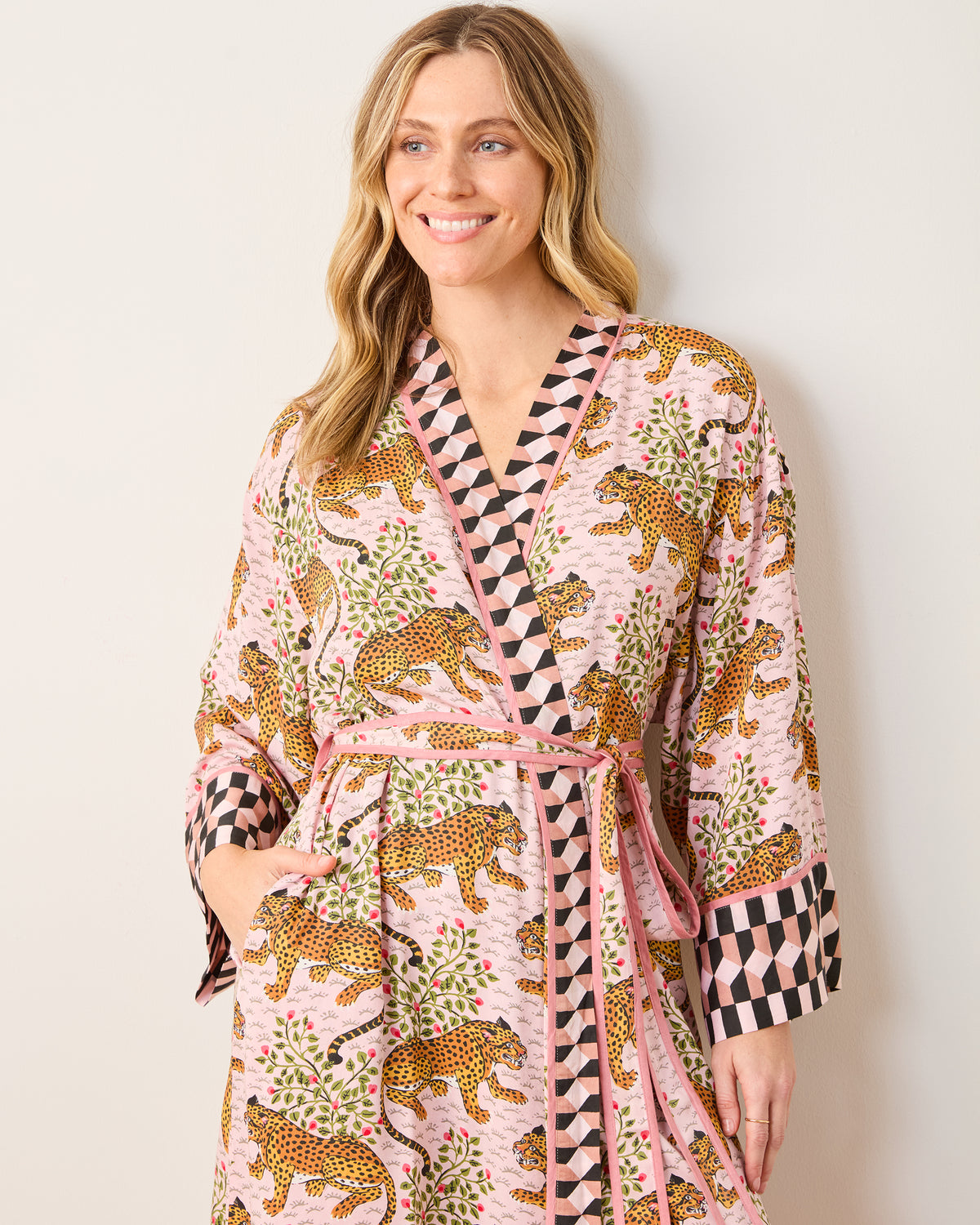 Bagheera - Eco Satin Robe - Blush - Printfresh