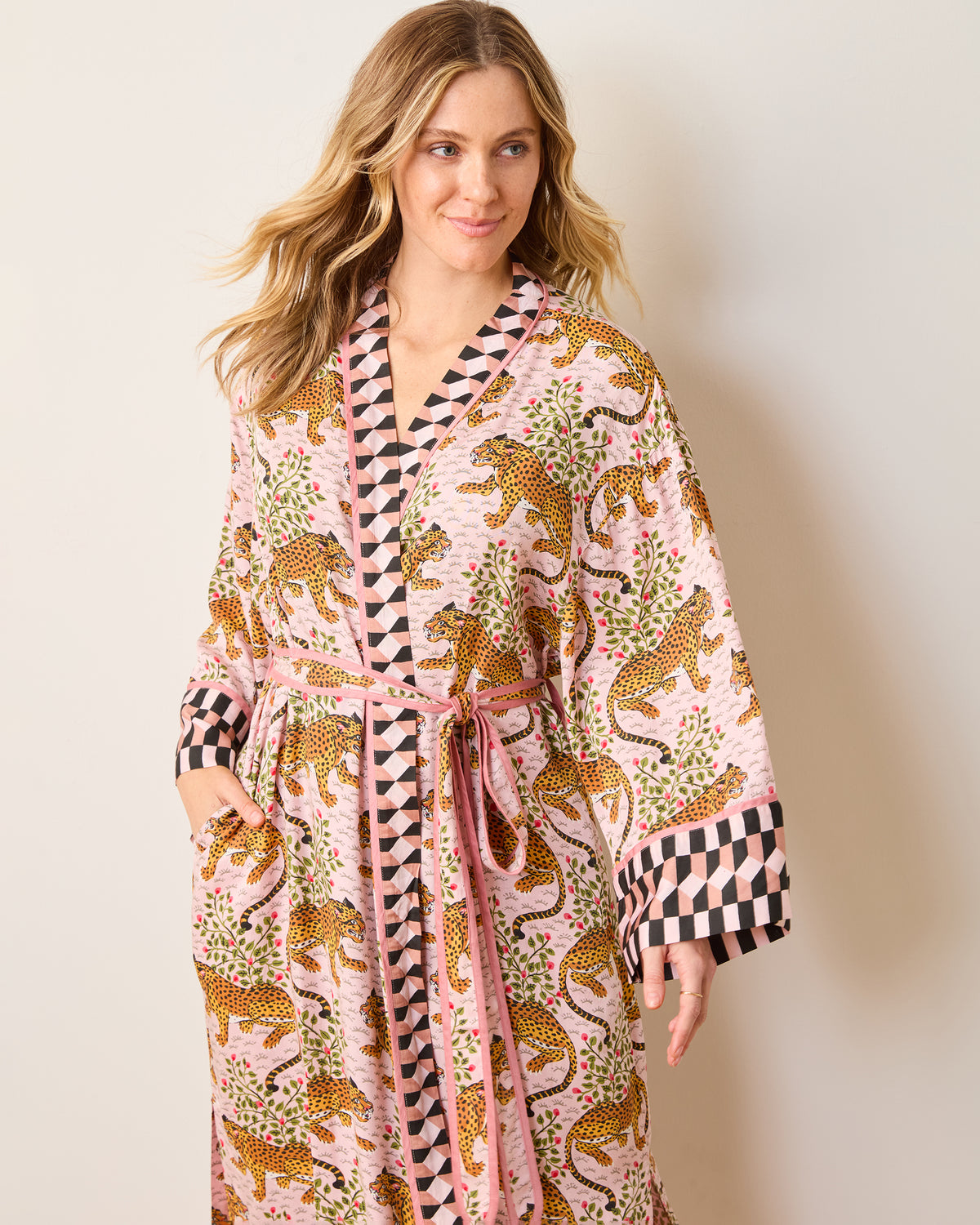 Bagheera - Eco Satin Robe - Blush - Printfresh