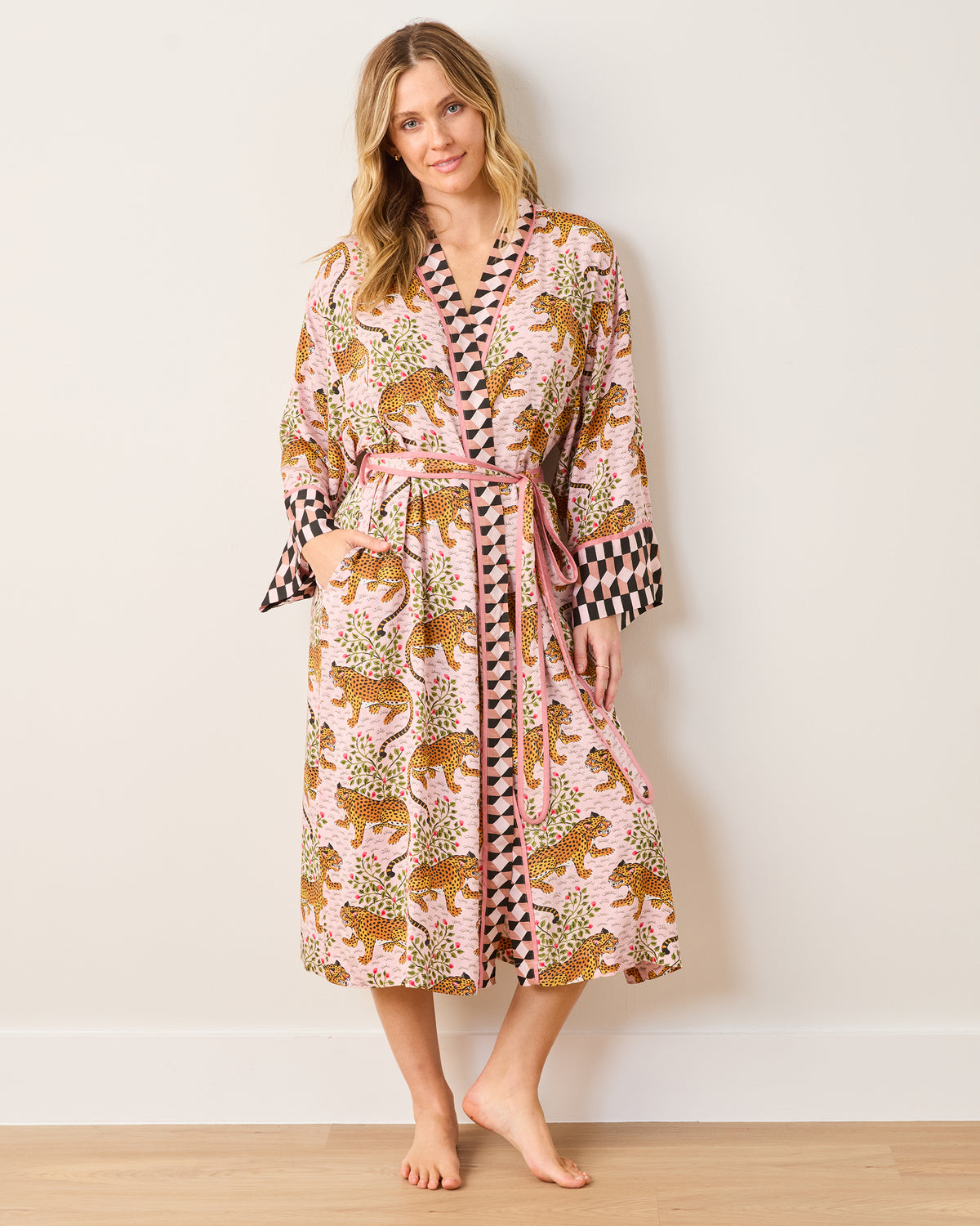 Bagheera - Eco Satin Robe - Blush - Printfresh