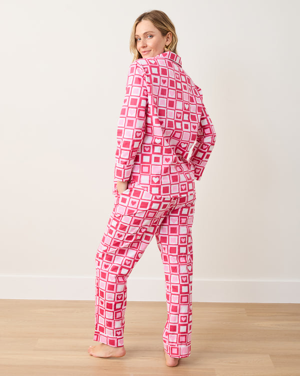 Be Mine - Long PJ Set - Retro Ruby - Printfresh