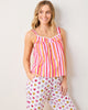 Candy Hearts Stripe - Back To Bed Cropped Pant Set - Candy Cloud - Printfresh