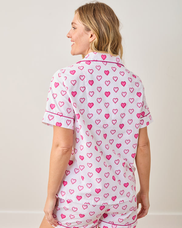 Candy Hearts - Short PJ Set - Pale Pink - Printfresh