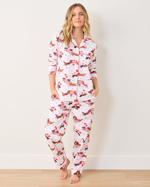 Dachshund Date - Long PJ Set - Cloud - Printfresh