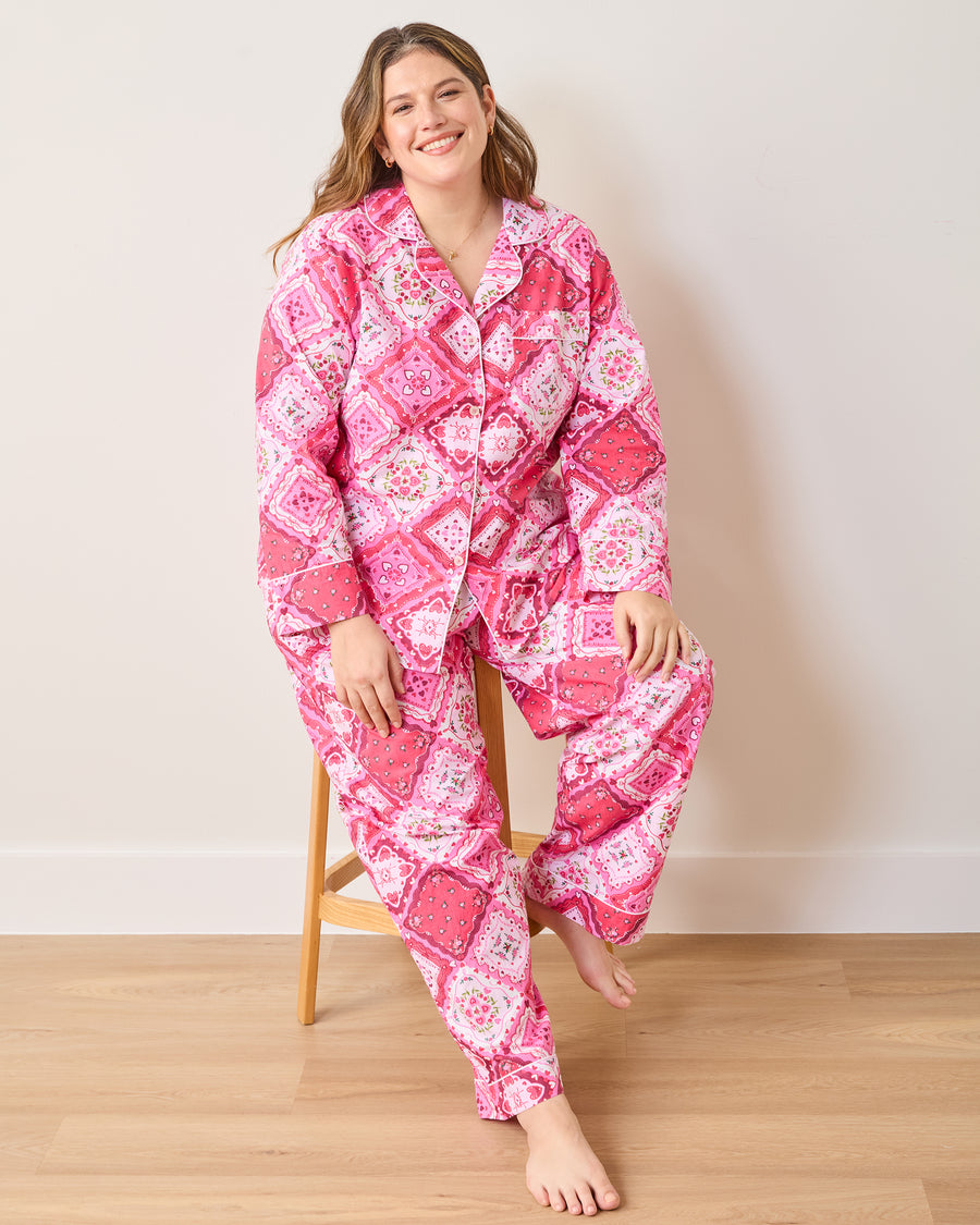Vintage Valentine - Long PJ Set - Mailbox Pink - Printfresh