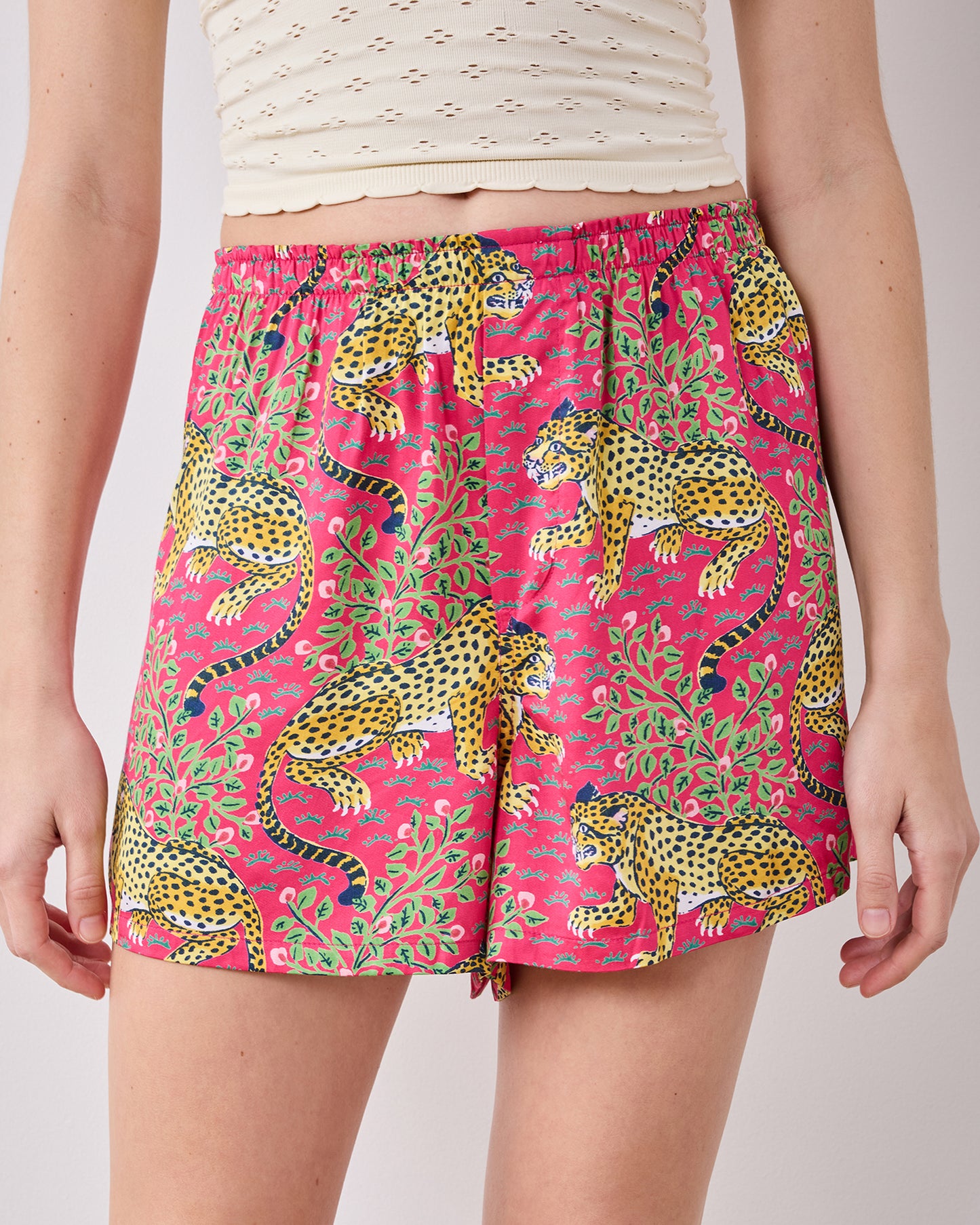 Bagheera - Eco Satin Boyfriend Boxer - Hot Pink - Printfresh