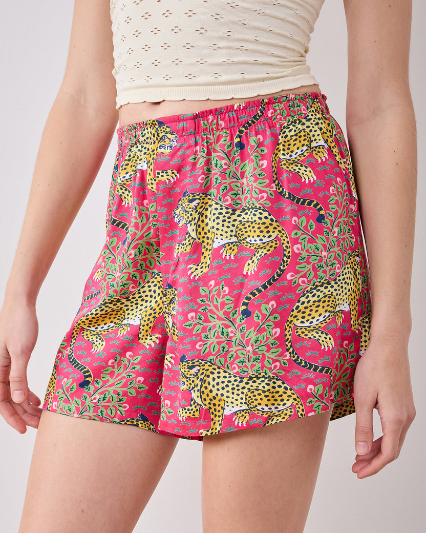 Bagheera - Eco Satin Boyfriend Boxer - Hot Pink - Printfresh