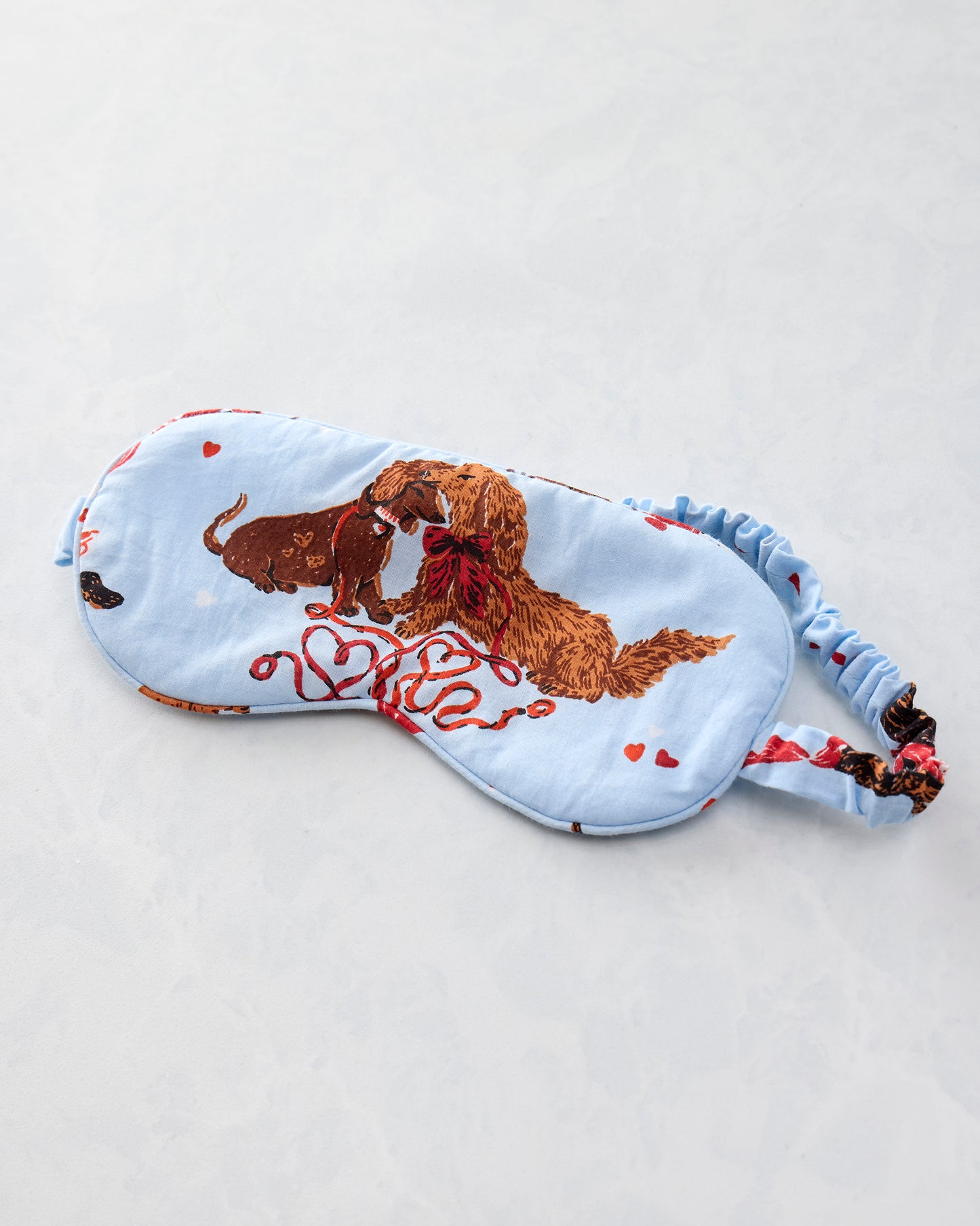Dachshund Date - Eye Mask - Pale Blue - Printfresh