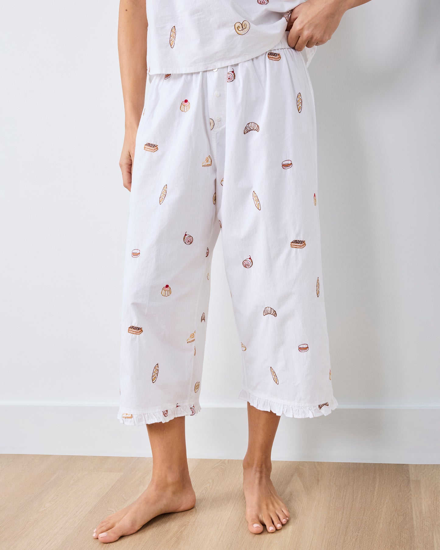 Freshly Baked - Back to Bed Cropped Pant Set - Cloud - Printfresh