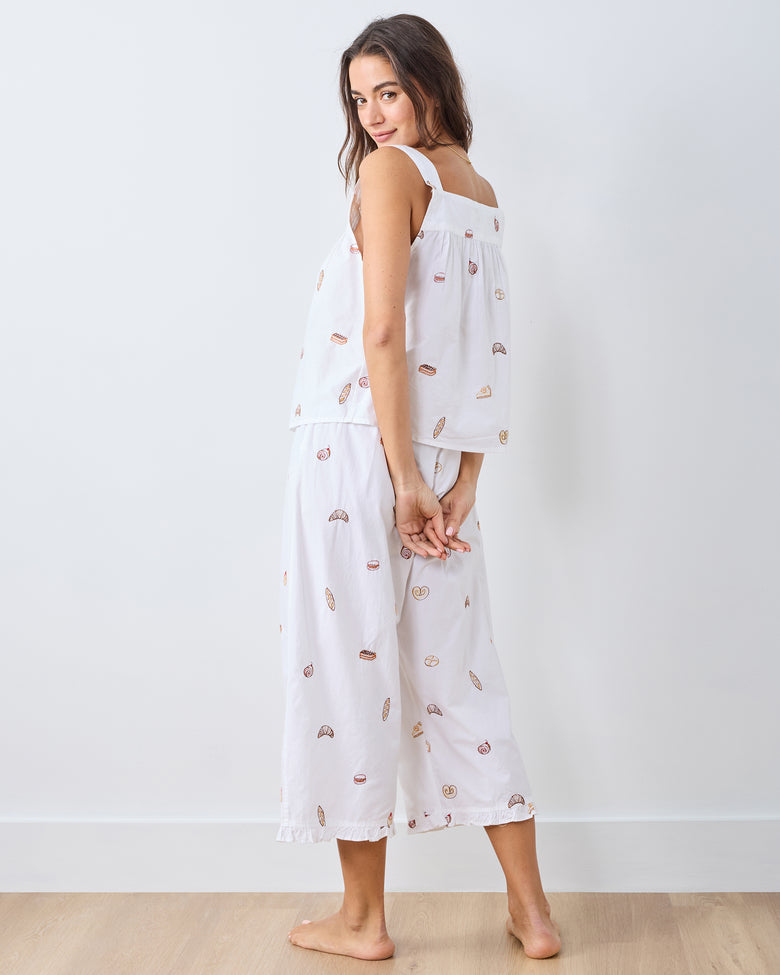 Freshly Baked - Back to Bed Cropped Pant Set - Cloud - Printfresh