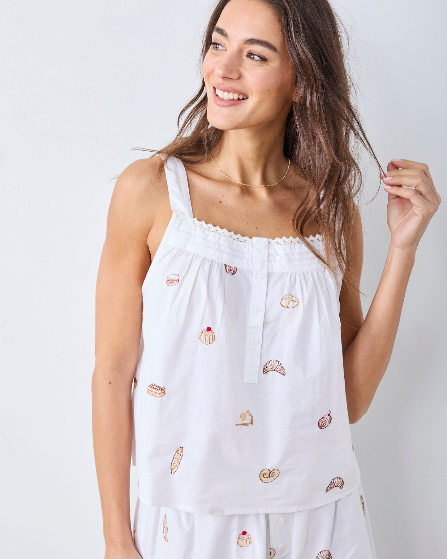 Freshly Baked - Back to Bed Cropped Pant Set - Cloud - Printfresh