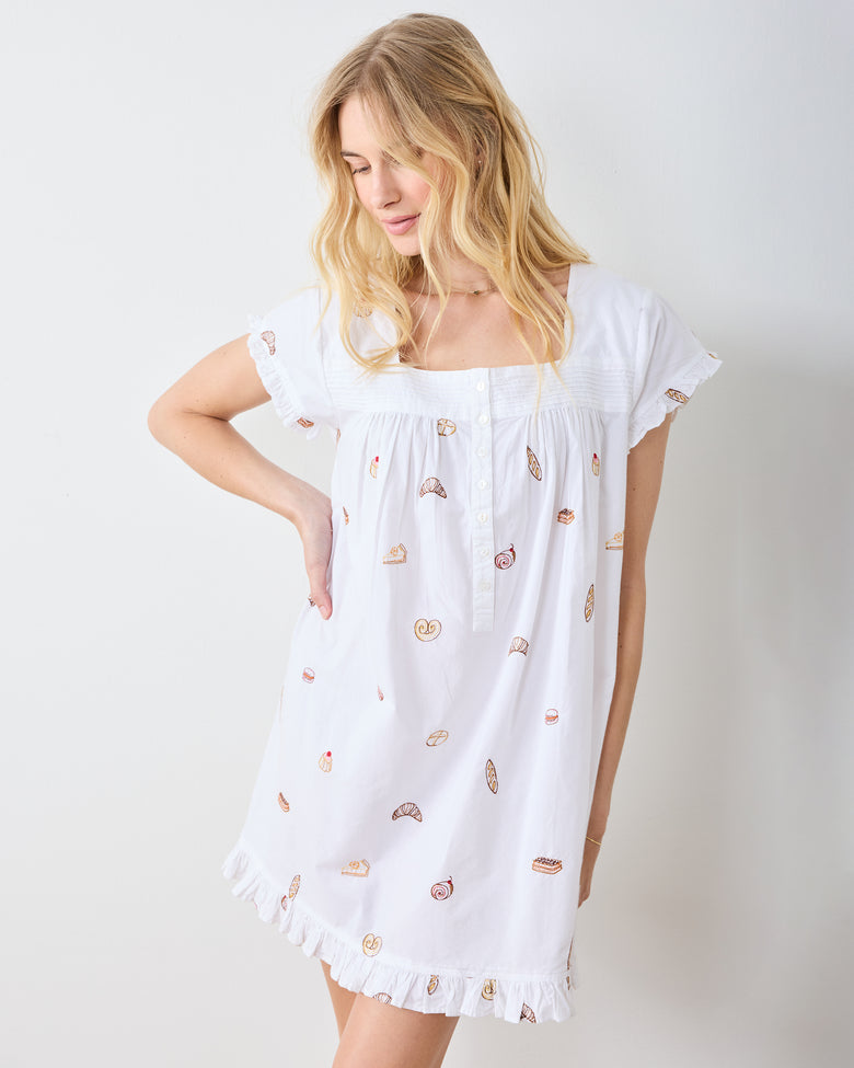 Freshly Baked - Pintuck Nightgown - Cloud - Printfresh