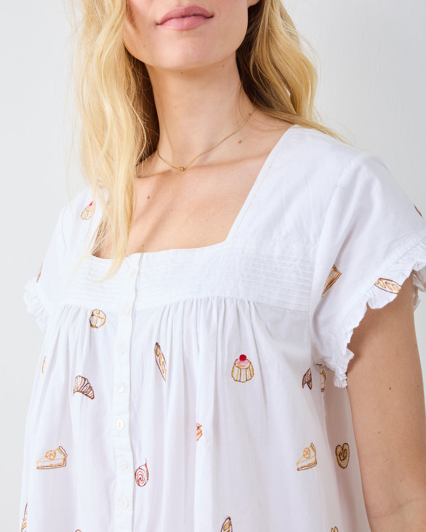 Freshly Baked - Pintuck Nightgown - Cloud - Printfresh