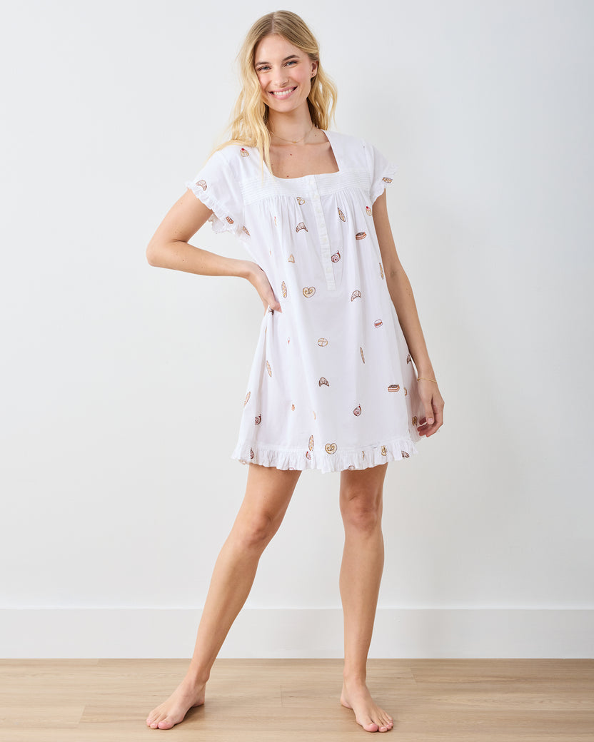 Freshly Baked - Pintuck Nightgown - Cloud - Printfresh