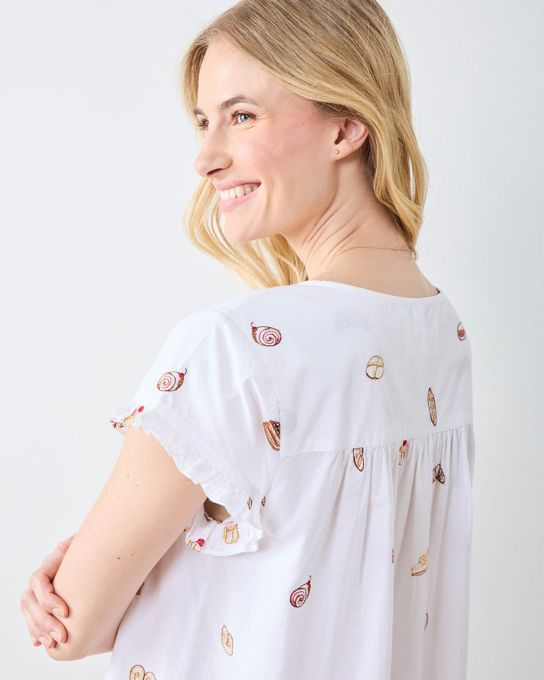 Freshly Baked - Pintuck Nightgown - Cloud - Printfresh