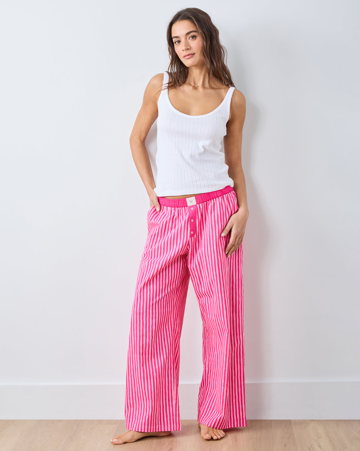 Pink Stripe - Nola PJ Pants - Hot Pink - Printfresh