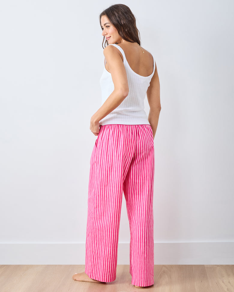 Pink Stripe - Nola PJ Pants - Hot Pink - Printfresh