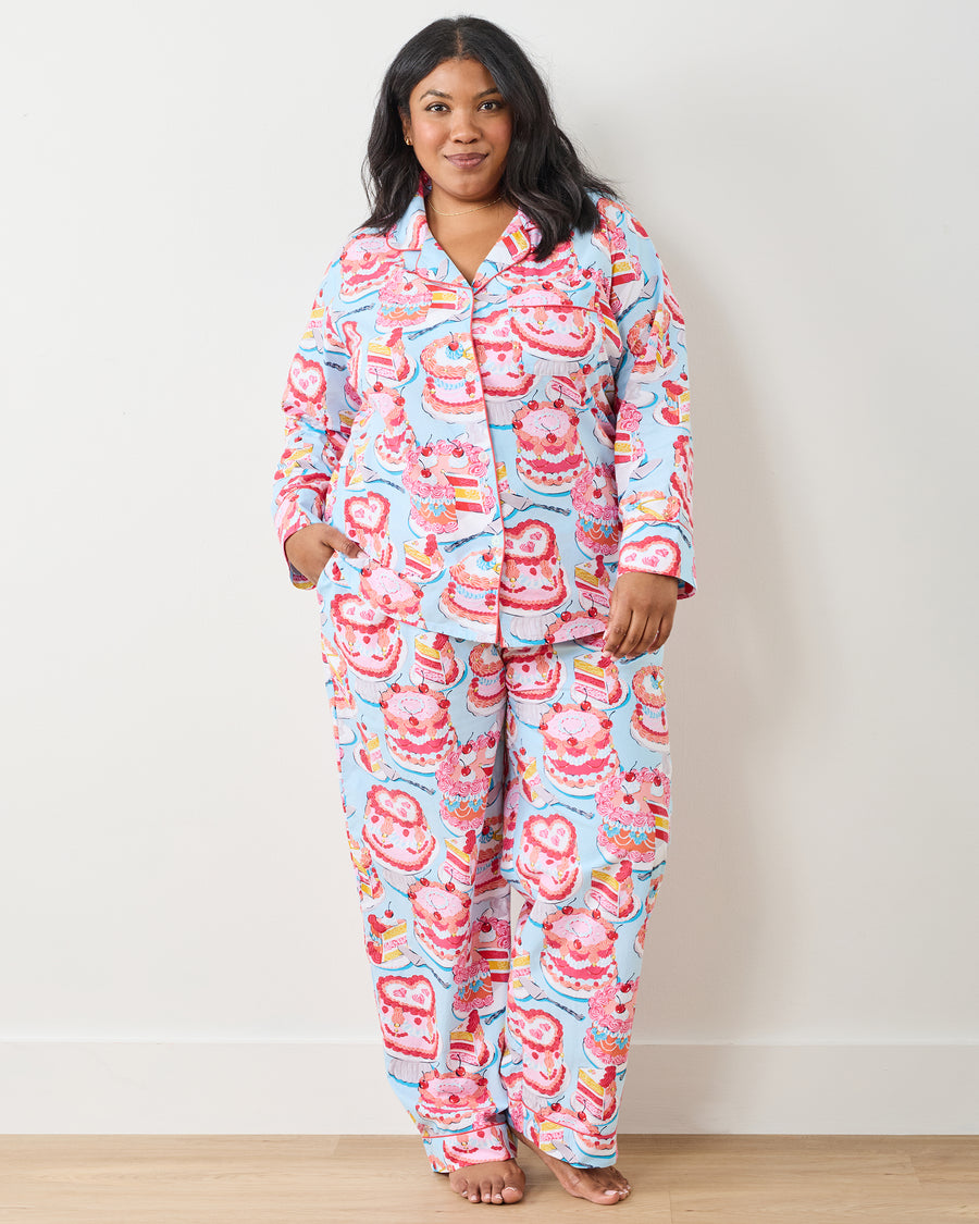 Vintage Cakes - Petite Long PJ Set - Blue Buttercream - Printfresh