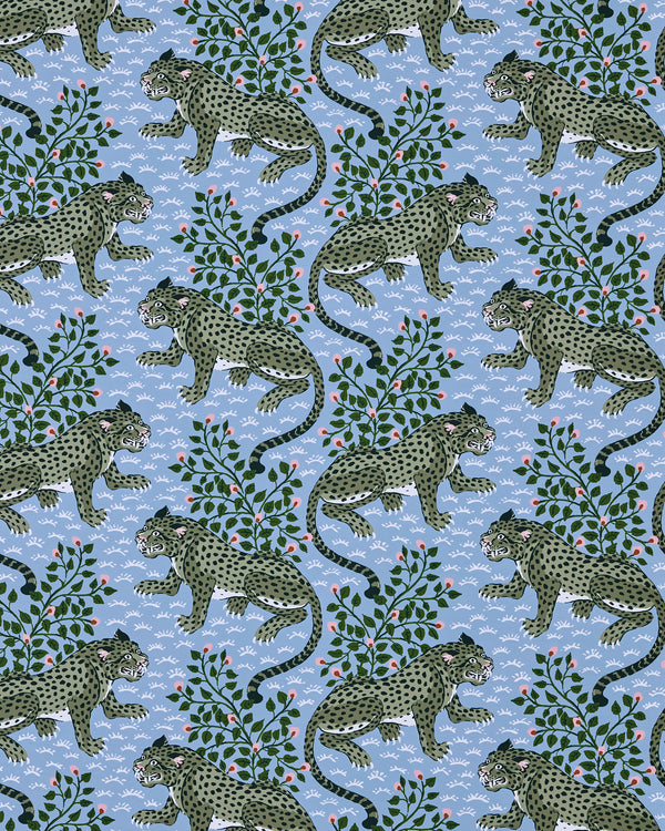 Bagheera - Peel & Stick Wallpaper - Ice Blue - Printfresh