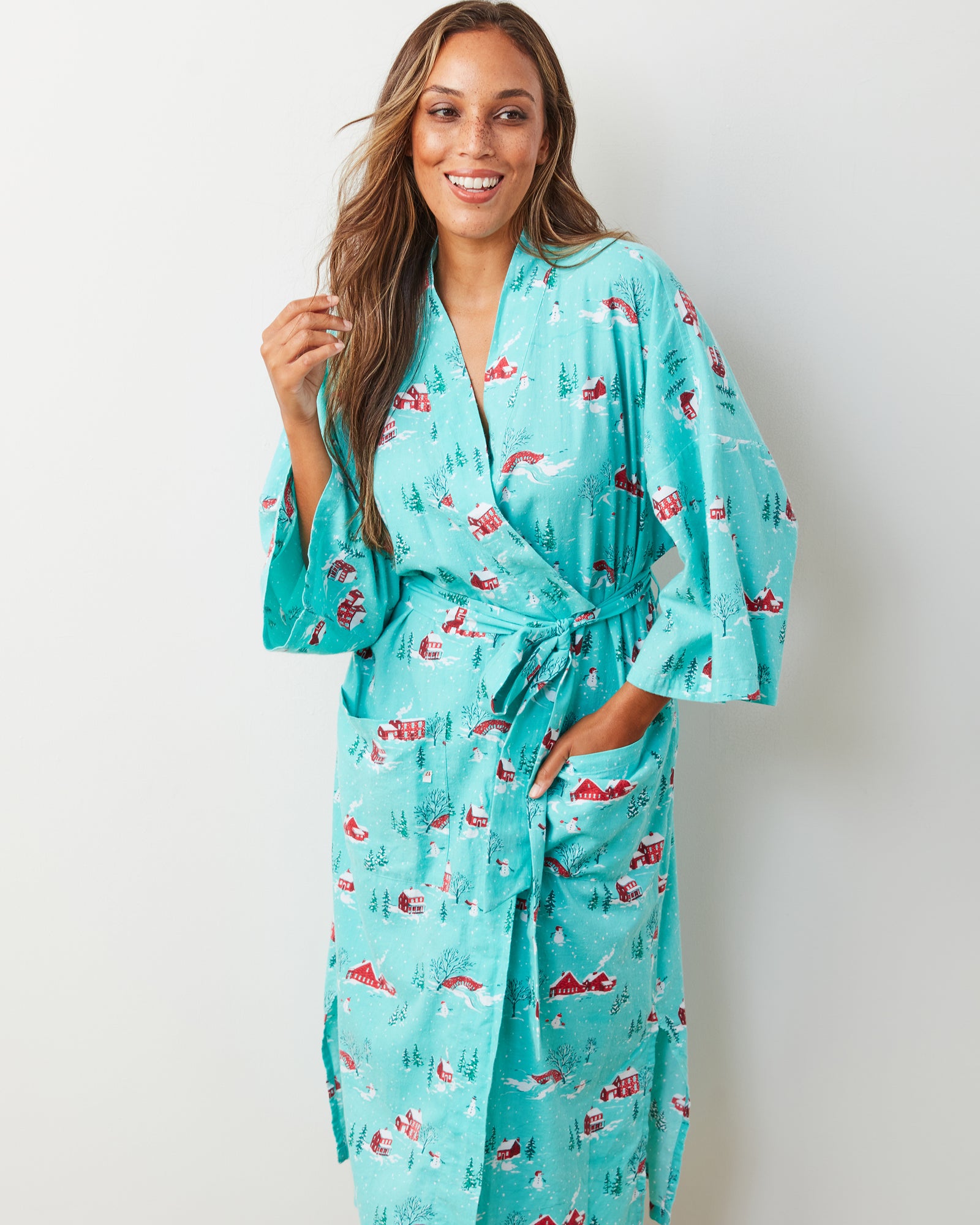 Winter Wonderland - Lightweight Flannel Robe - Snow Day