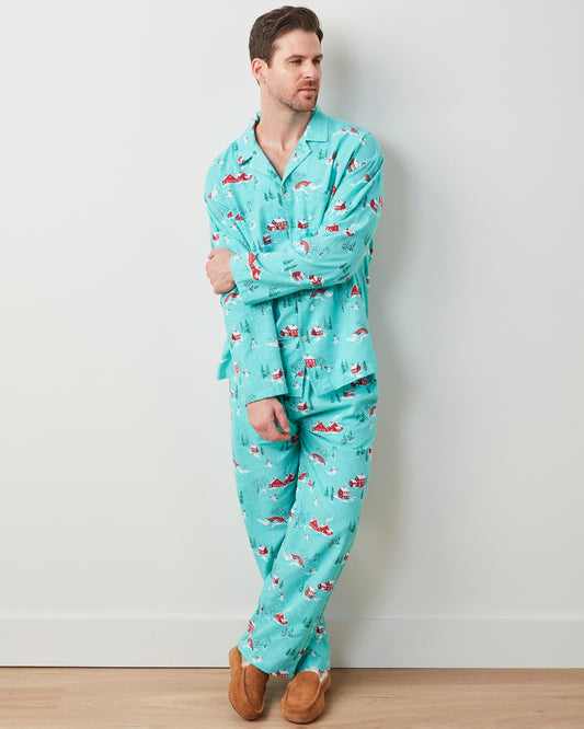 Winter Wonderland - Men's Lightweight Flannel Long PJ Set - Snow Day - Printfresh