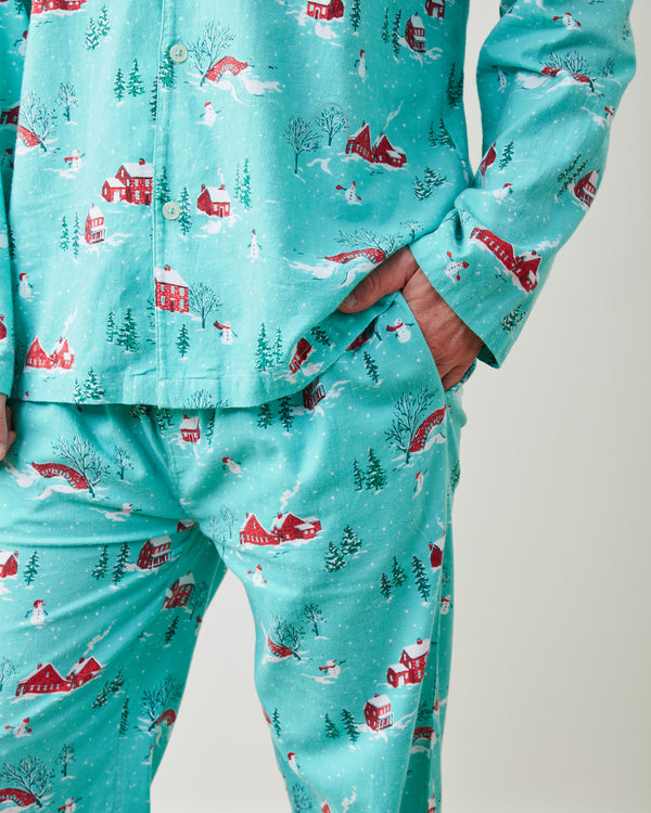 Winter Wonderland - Men's Flannel Long PJ Set - Snow Day - Printfresh