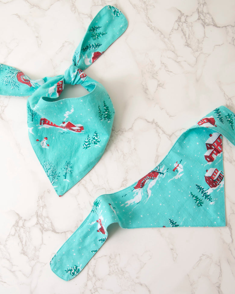 Winter Wonderland - Lightweight Flannel Pet Bandana - Snow Day - Printfresh