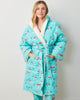 Winter Wonderland - Flannel Quilted Hooded Sherpa Robe -  Snow Day - Printfresh