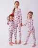 PF x The Hiltons Christmas Poodle Party - Kids PJ Set - Rose - Printfresh