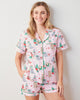 PF x The Hiltons Christmas Poodle Party - Short PJ Set - Rose - Printfresh