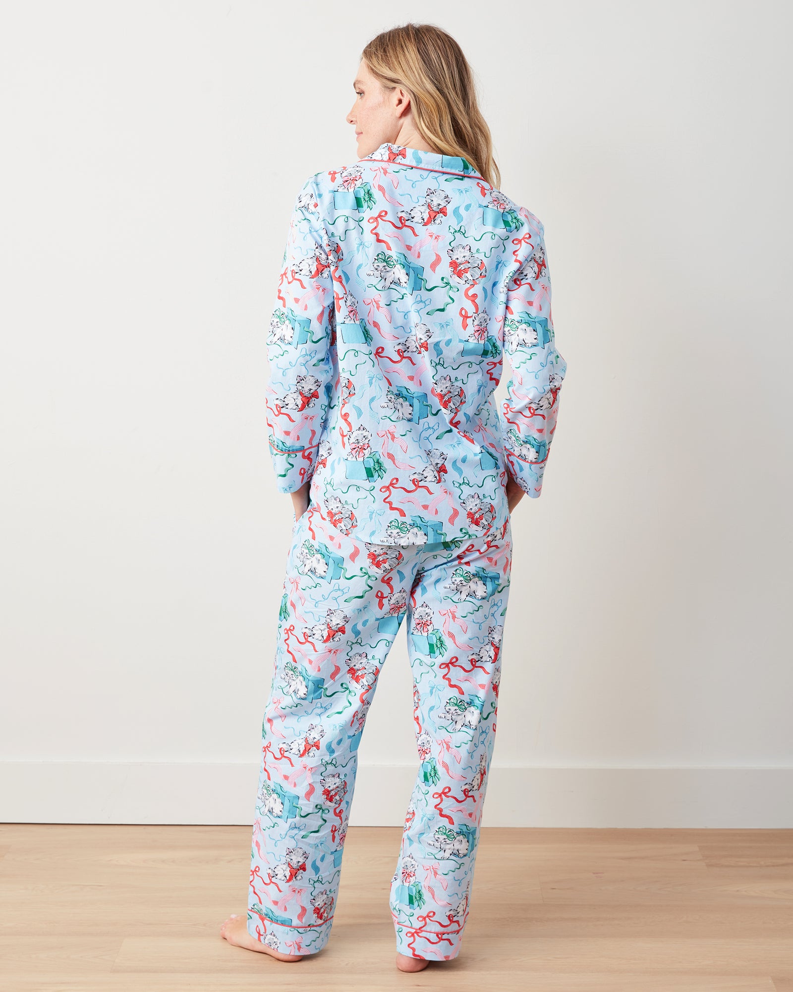 PF x The Hiltons Wrapped Gifts - Long PJ Set - Baby Blue - Printfresh