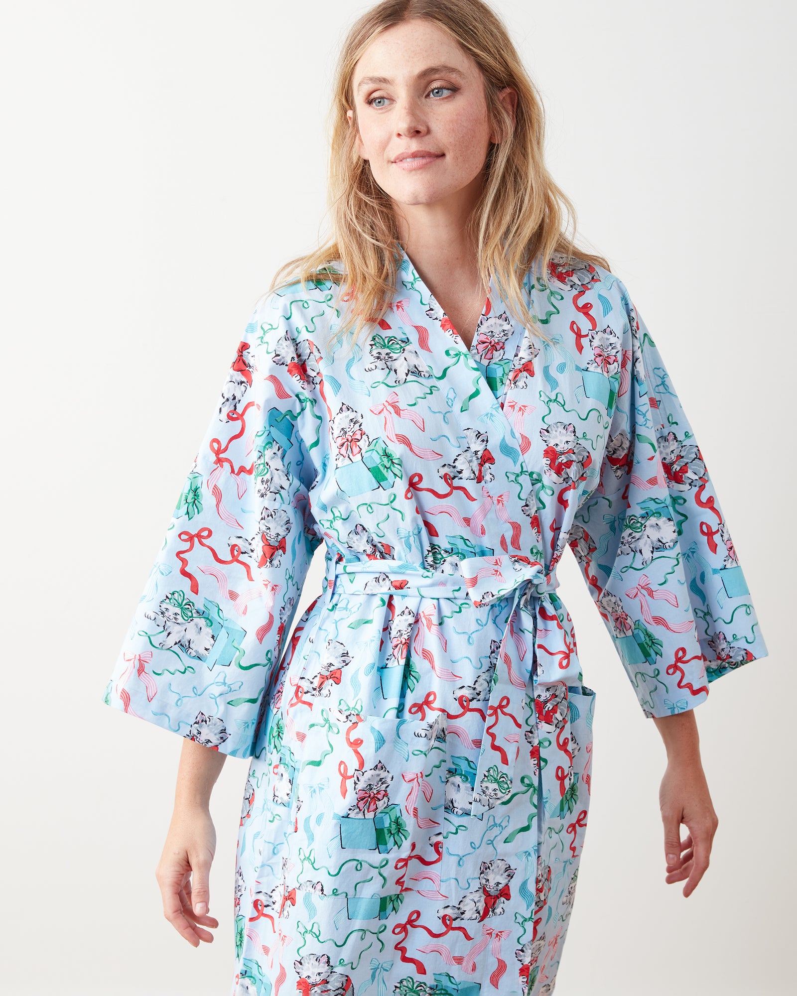 PF x The Hiltons Wrapped Gifts - Robe - Baby Blue - Printfresh