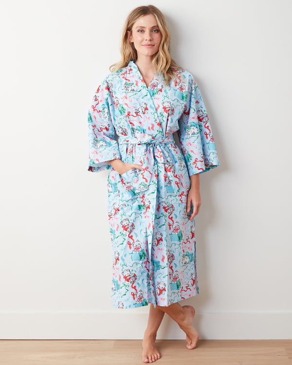 PF x The Hiltons Wrapped Gifts - Robe - Baby Blue - Printfresh