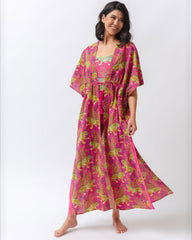 Bagheera - Daylight Open Front Cover-Up - Hot Pink - Printfresh