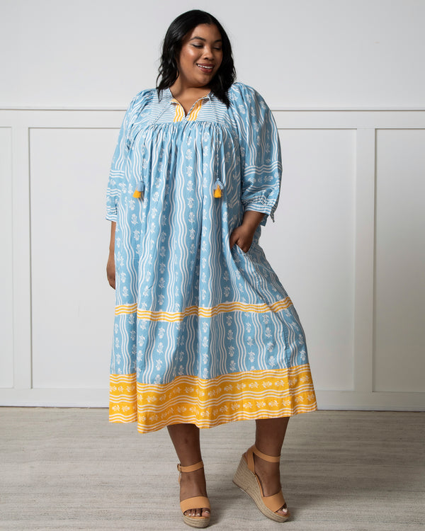 Printfresh + Lars Trimmed & Pruned - Flower Charmer Midi - Soft Denim - Printfresh