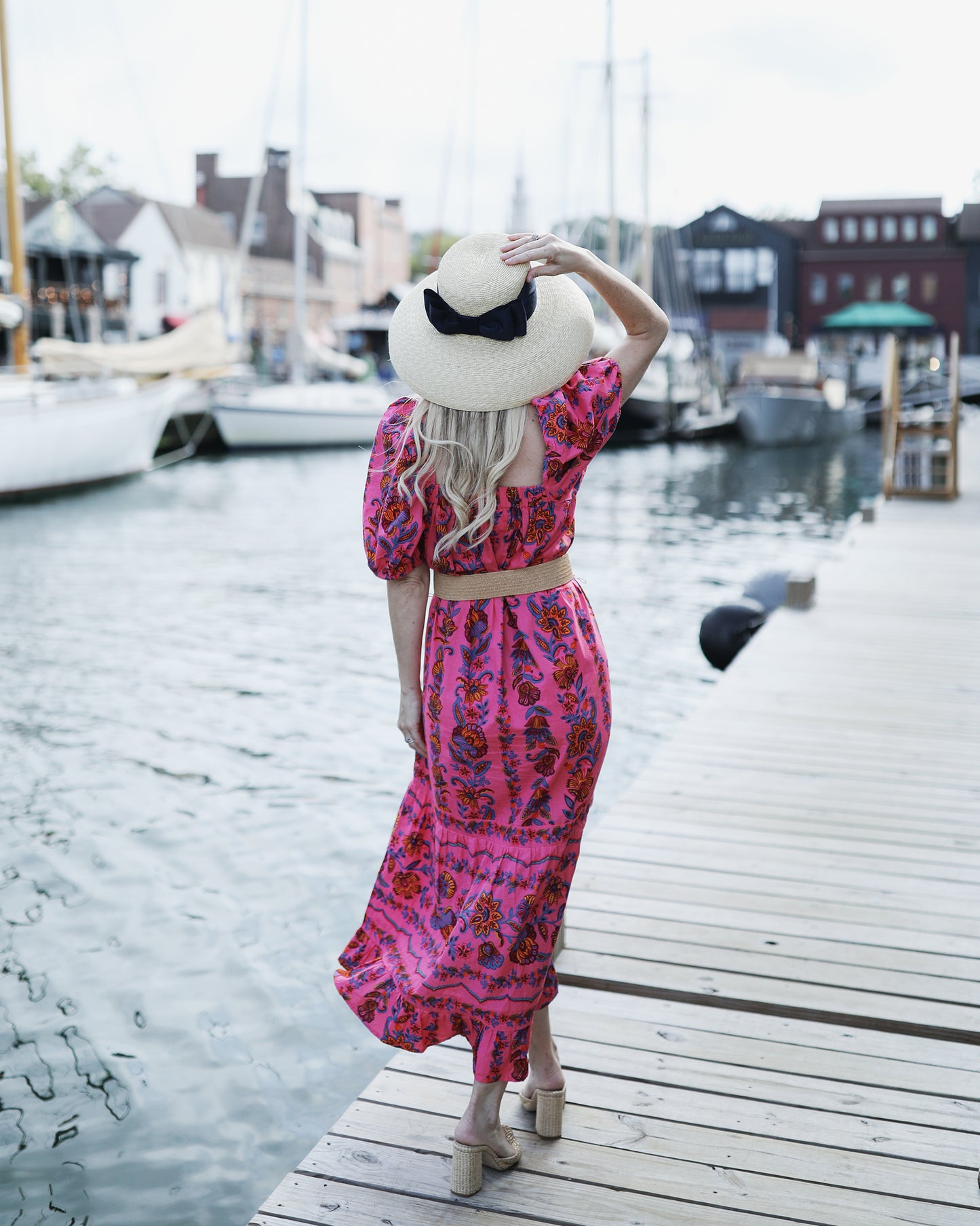 Folklore Flowers - Collins Dress - Bright Rose - Printfresh