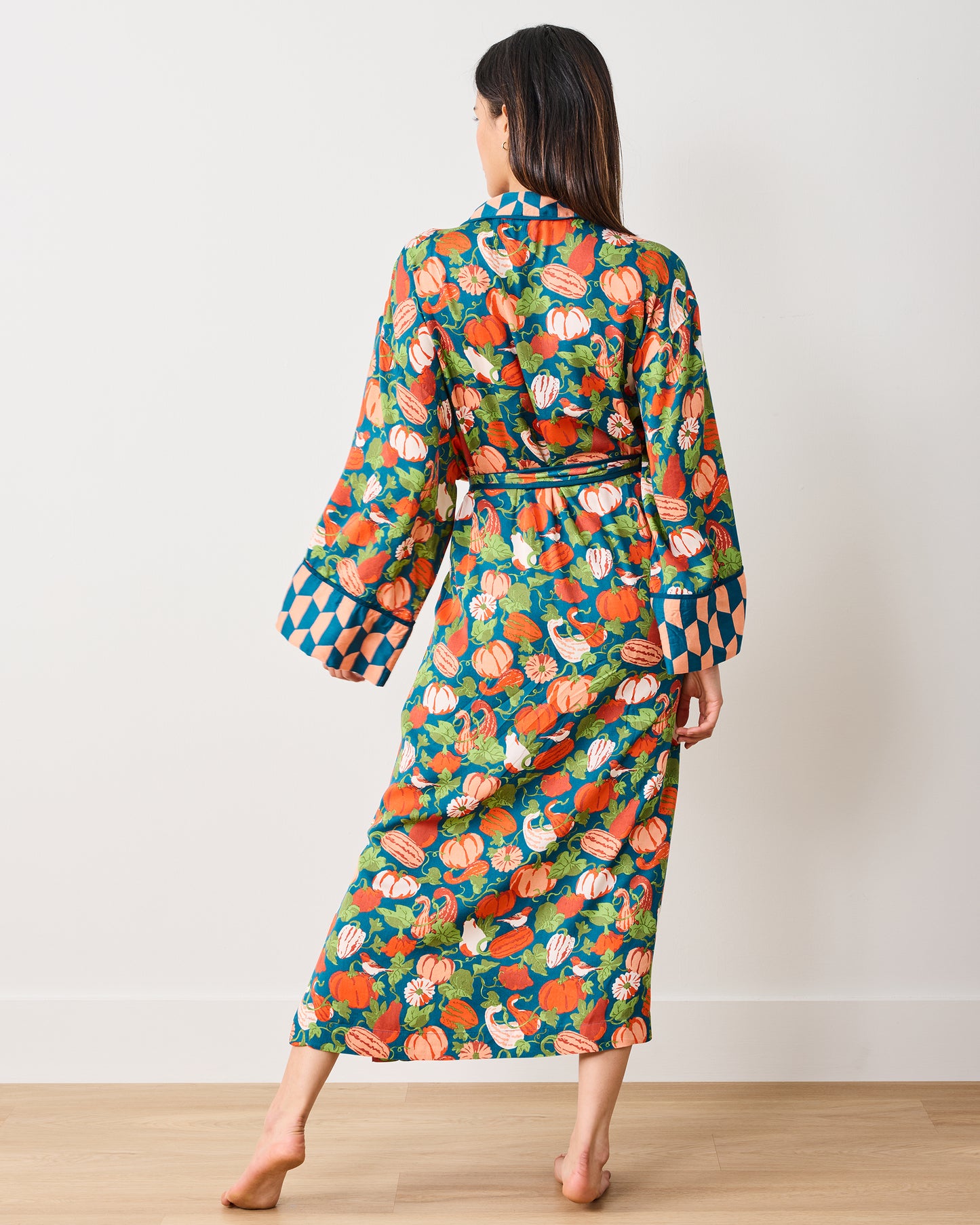 Pumpkin Patch - Eco Satin Robe - Midnight Harvest - Printfresh