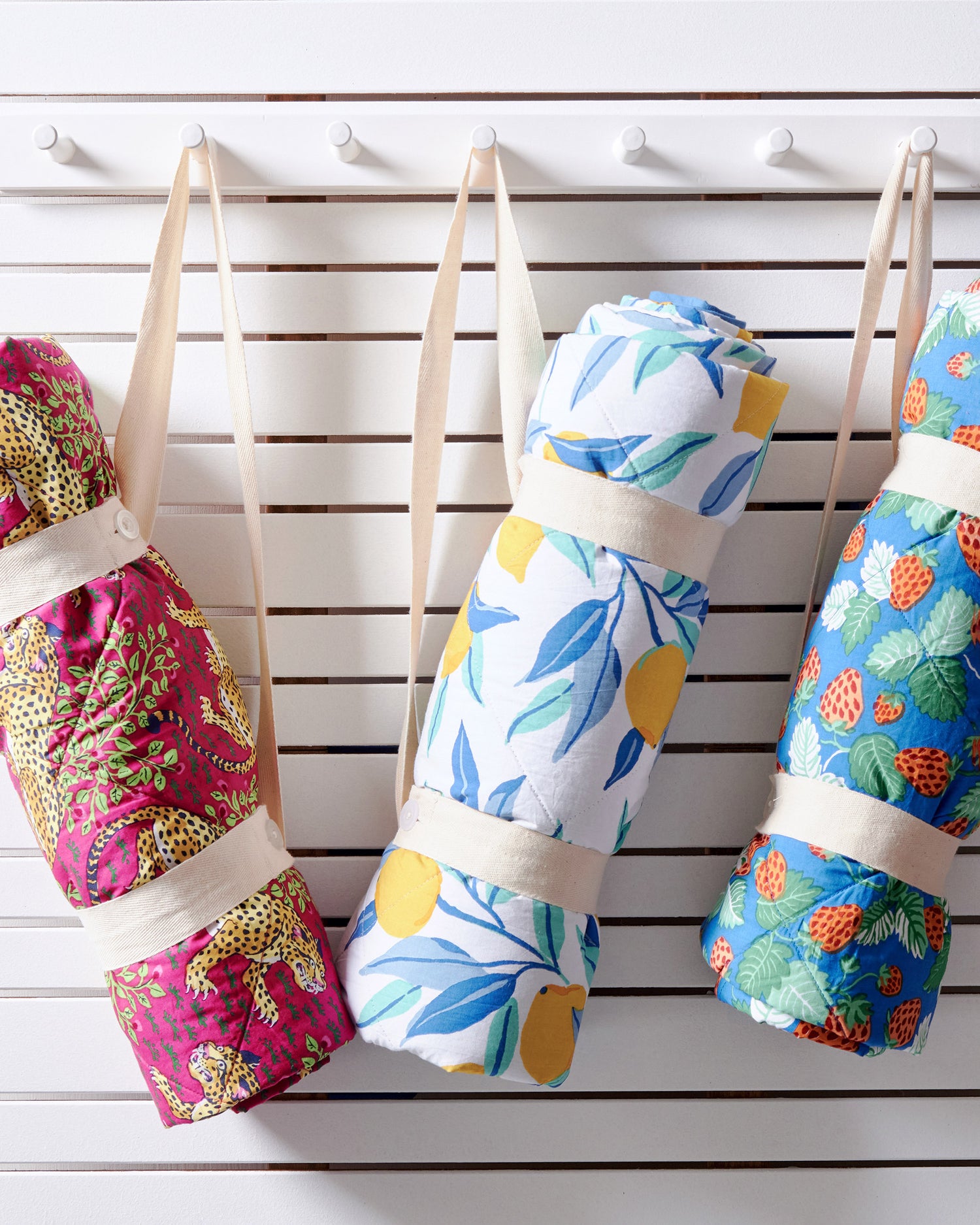 Strawberry Fields - Picnic Blanket - Queen Blue - Printfresh