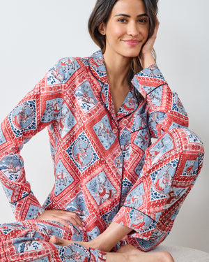 Reindeer Games - Lightweight Flannel Long PJ Set - Red Sleigh