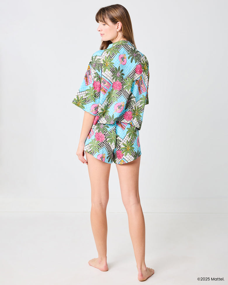 Barbie™ + Printfresh Retro Relaxation - Satin Sweet Dreams Set - Retro Blue - Printfresh
