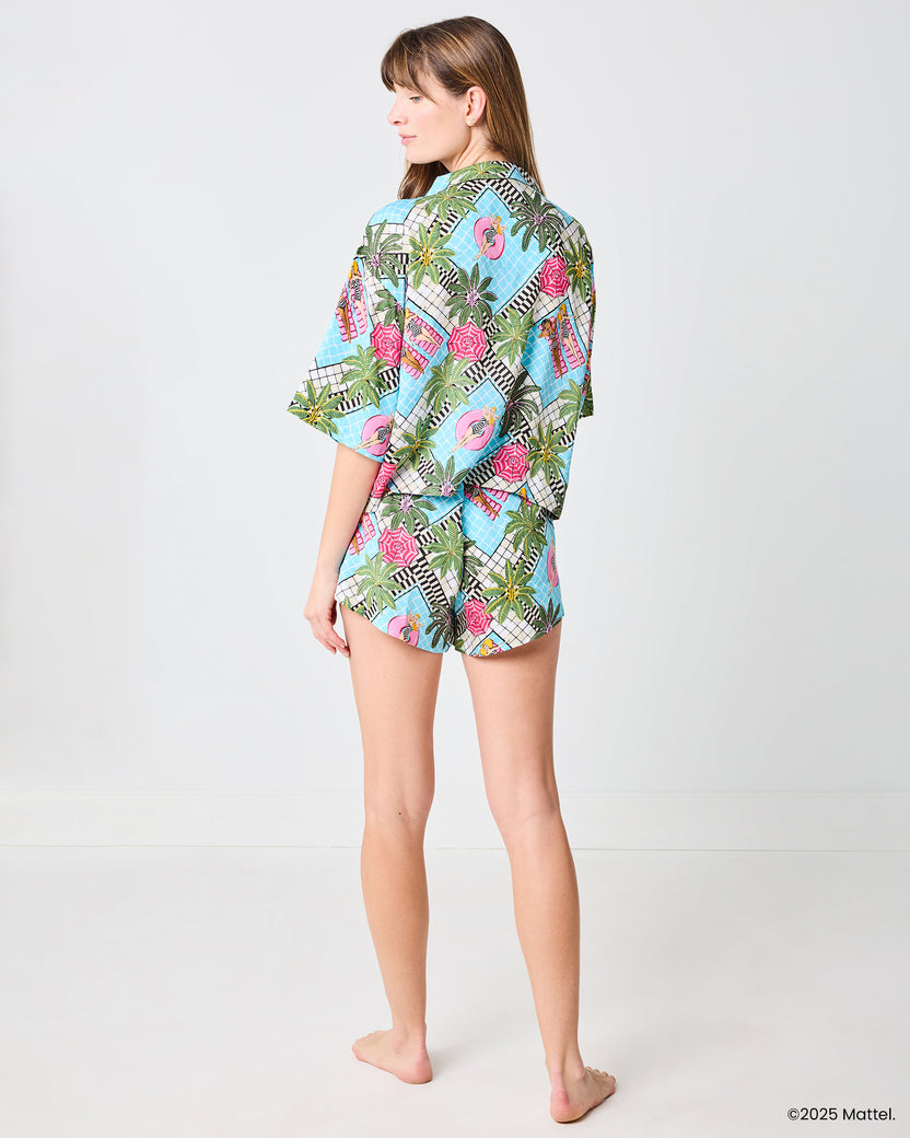 Barbie™ + Printfresh Retro Relaxation - Satin Sweet Dreams Set - Retro Blue - Printfresh
