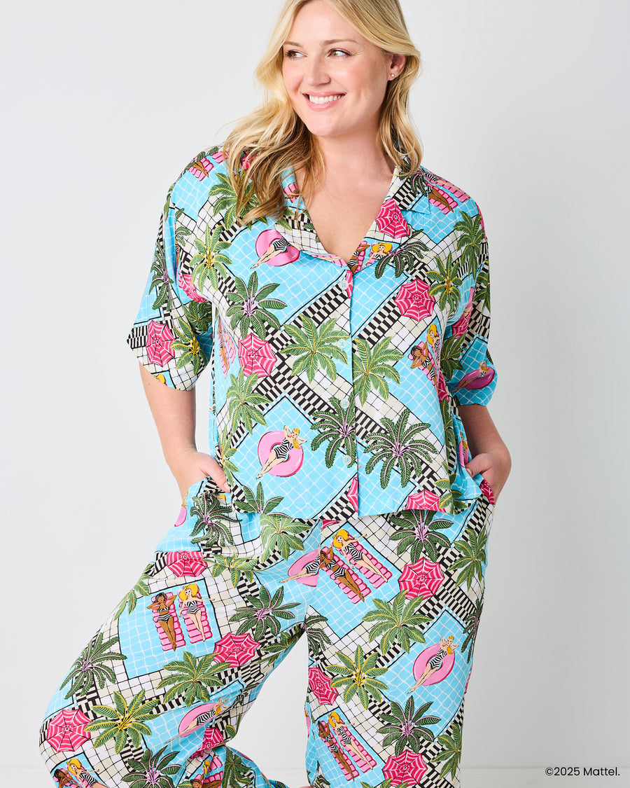 Barbie™ + Printfresh Retro Relaxation - Satin Wildest Dreams Set - Retro Blue - Printfresh