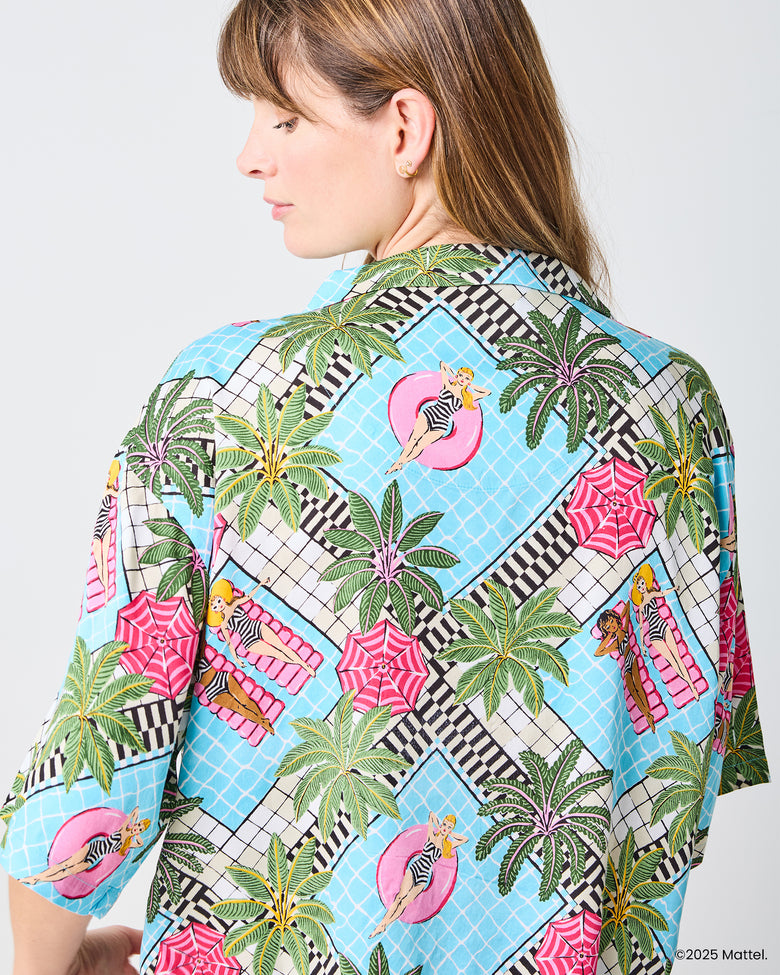 Barbie™ + Printfresh Retro Relaxation - Satin Wildest Dreams Set - Retro Blue - Printfresh