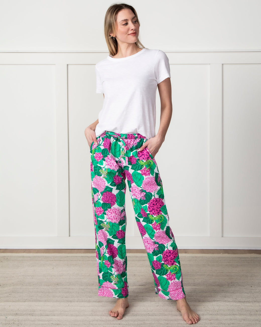 Secret Garden - Pajama Pants - Pink Hydrangea - Printfresh
