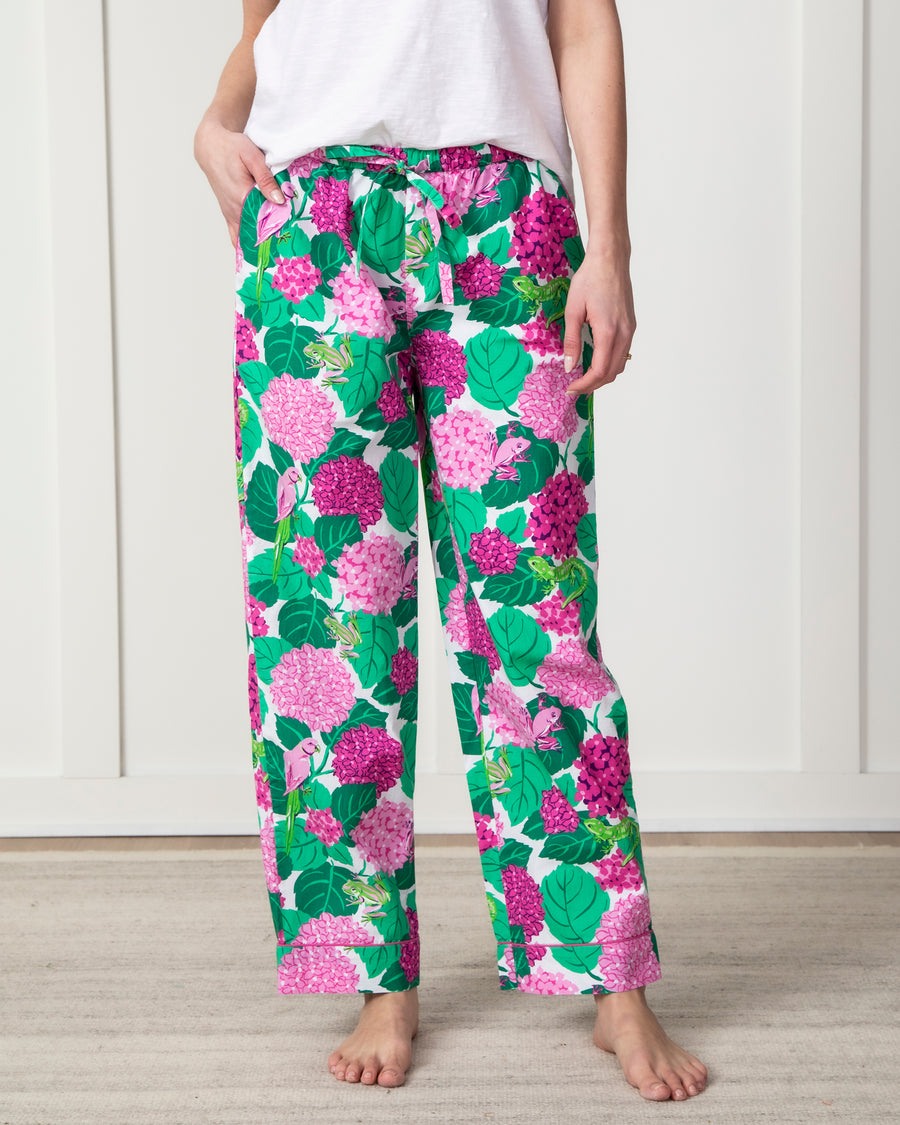 Secret Garden - PJ Pants - Pink Hydrangea - Printfresh